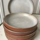 Set of 6 dessert plates in glazed stoneware 60s-70s