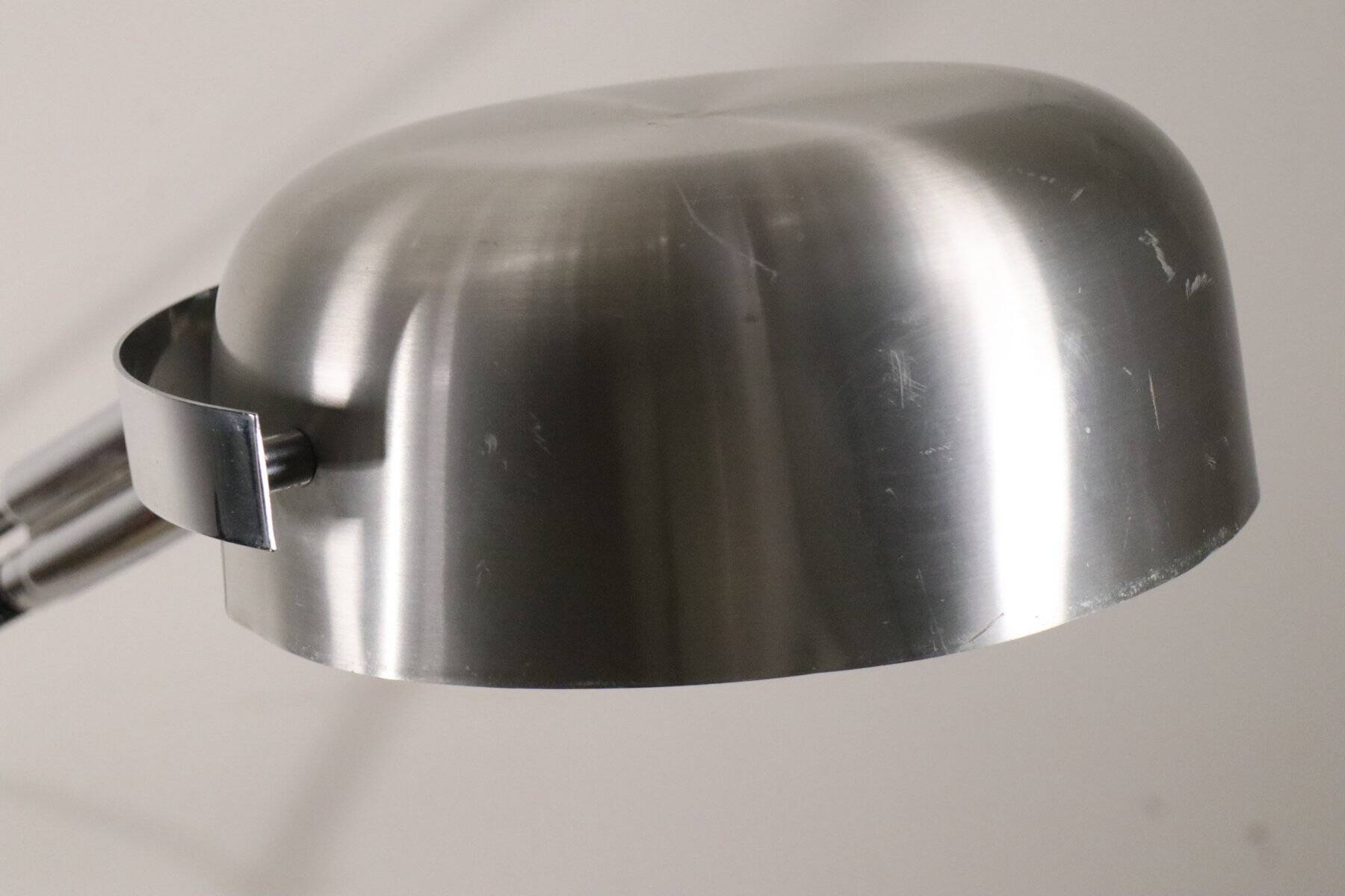 Vintage arc floor lamp with a chrome metal balance, 1970.