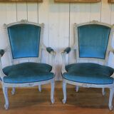 Patinated Louis XV style armchairs (pair or individual)