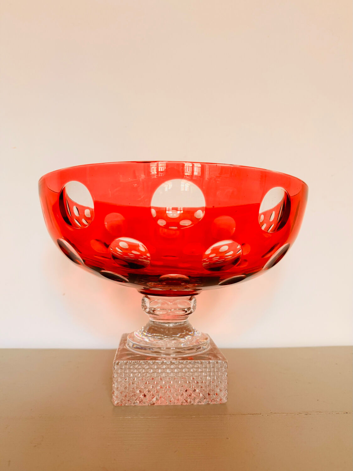Large crystal bowl on a pedestal from Paris