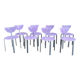 Serie de 8 chaises design en plexiglas parme