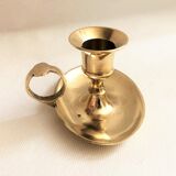 Brass oval hand candle holder