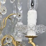 Paire girandoles chandelier bronze & cristal style Louis XV