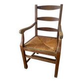 Cherry and straw armchair