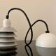 Pair of vintage pendant lights - 70s design metal lamps