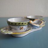 Salerons salière poivrière faience Desvres Géo Martel salt pepper cellar