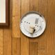 Vintage round wall ceiling light in transparent glass