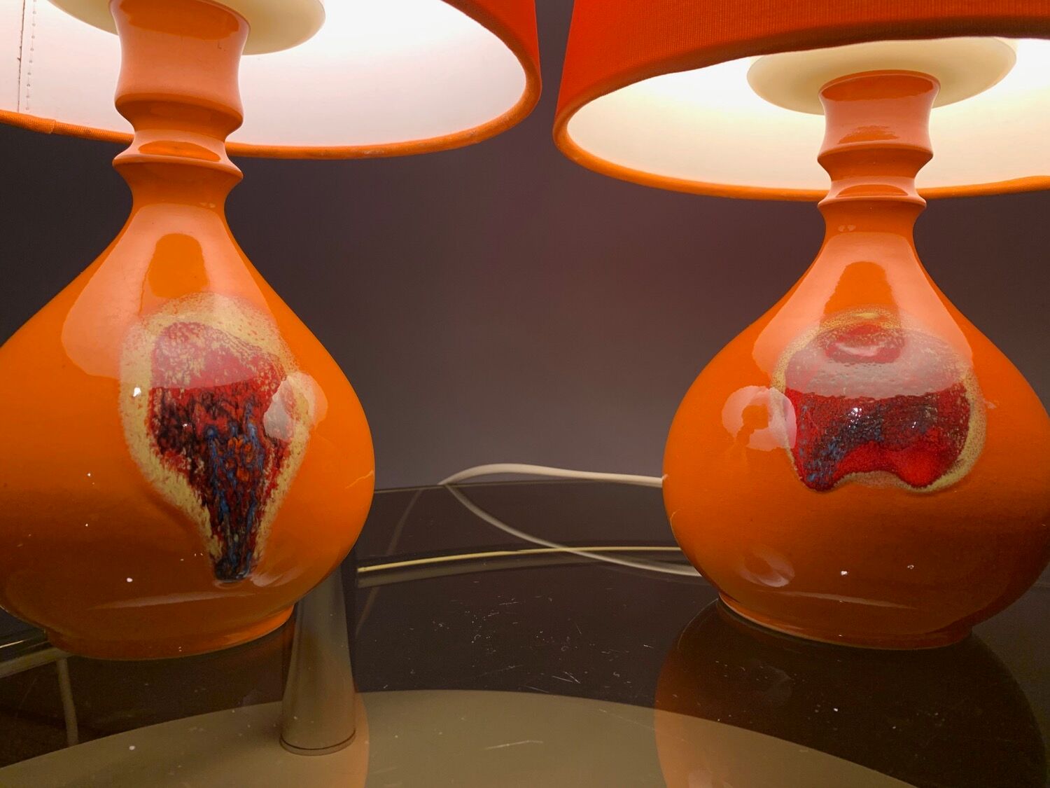 Pair of 1970s ceramic table lights by Bjorn Wiinblad for Rosenthal