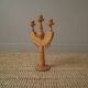 Candlestick candle holder candelabra old carved wood handcrafted Scandinavian folk decoration