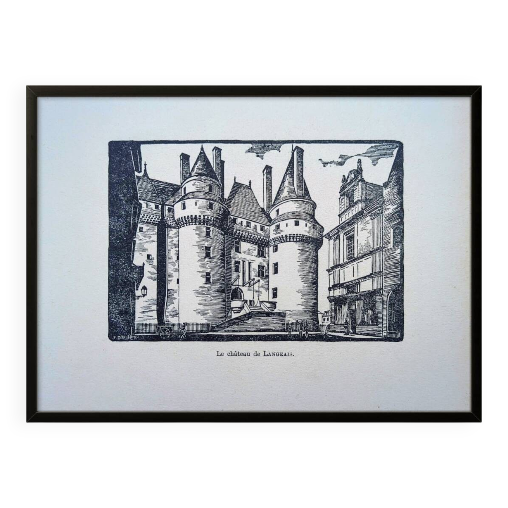 The Château de Langeais, printed in 1933, vintage engraving