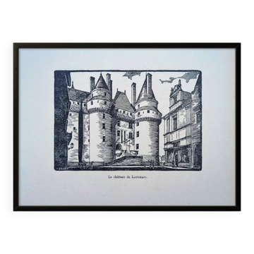 The Château de Langeais, printed in 1933, vintage engraving