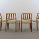 Ensemble de 4 chaises en teck danois modèle "83" par Niels O. Möller, Danemark années 70.