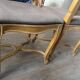 Four antique chairs in classic style with caning and upholstery.