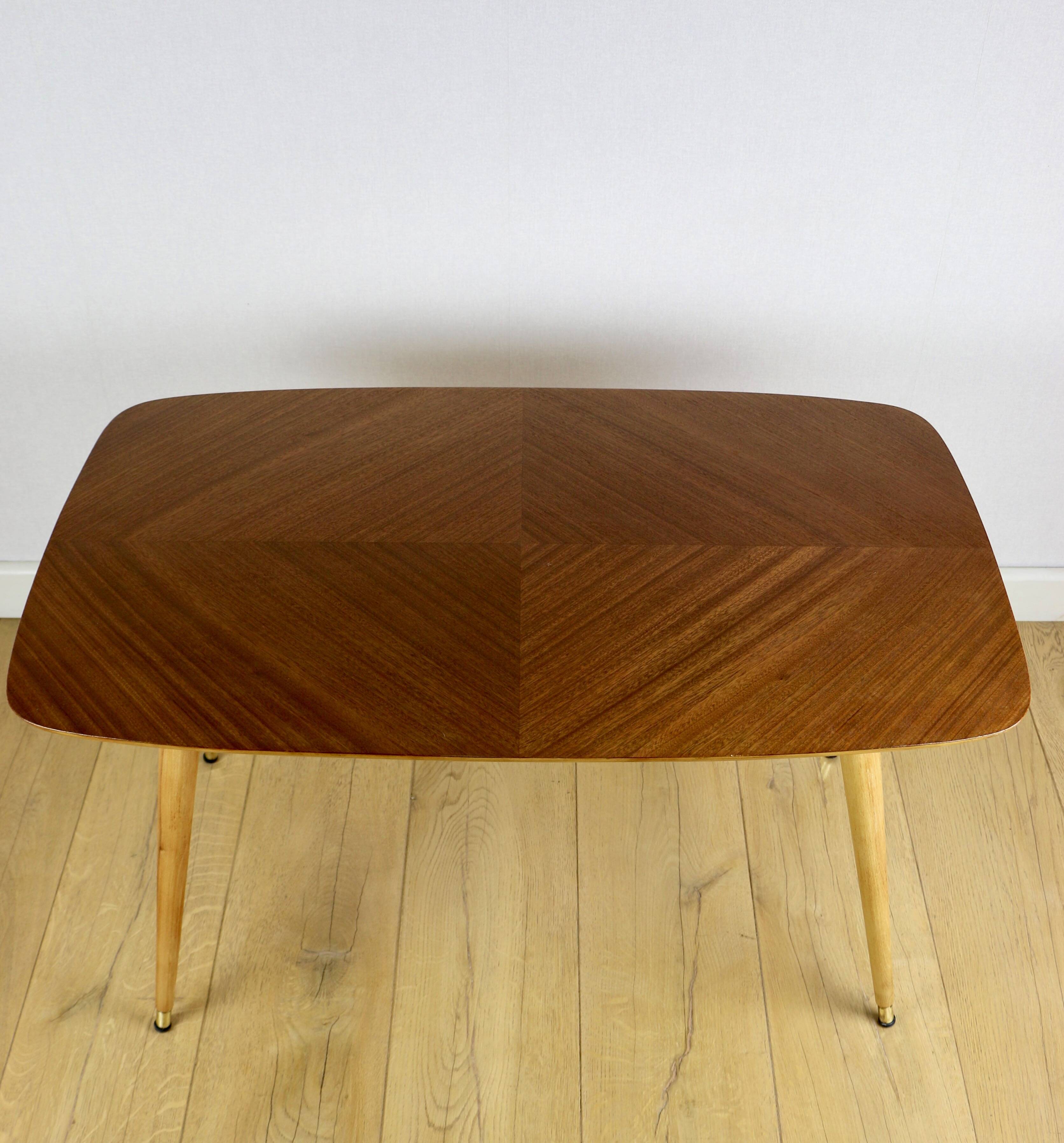 Scandinavian Swedish coffee table console 1970s - walnut