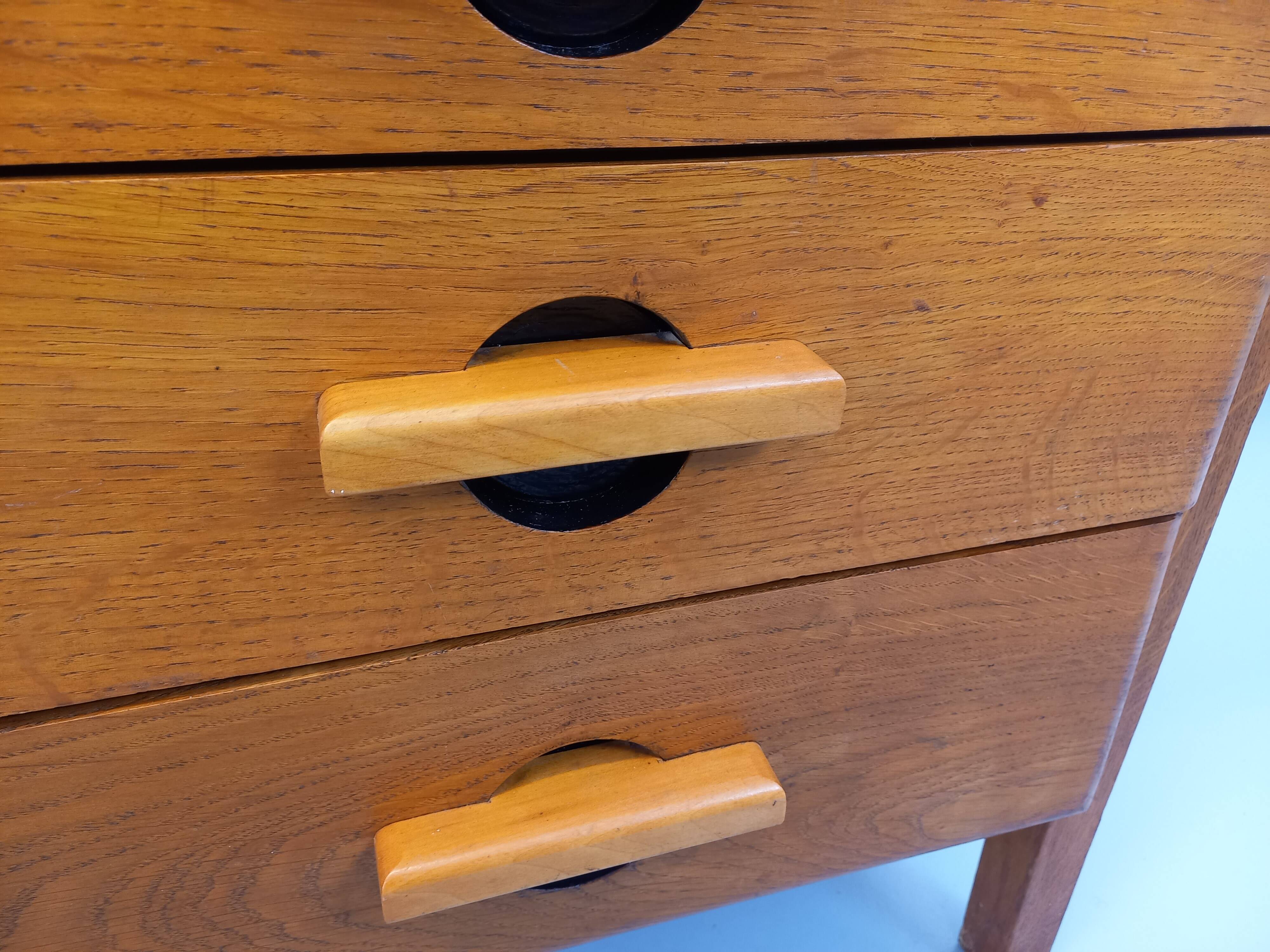 Vintage oak desk from the 1960s.