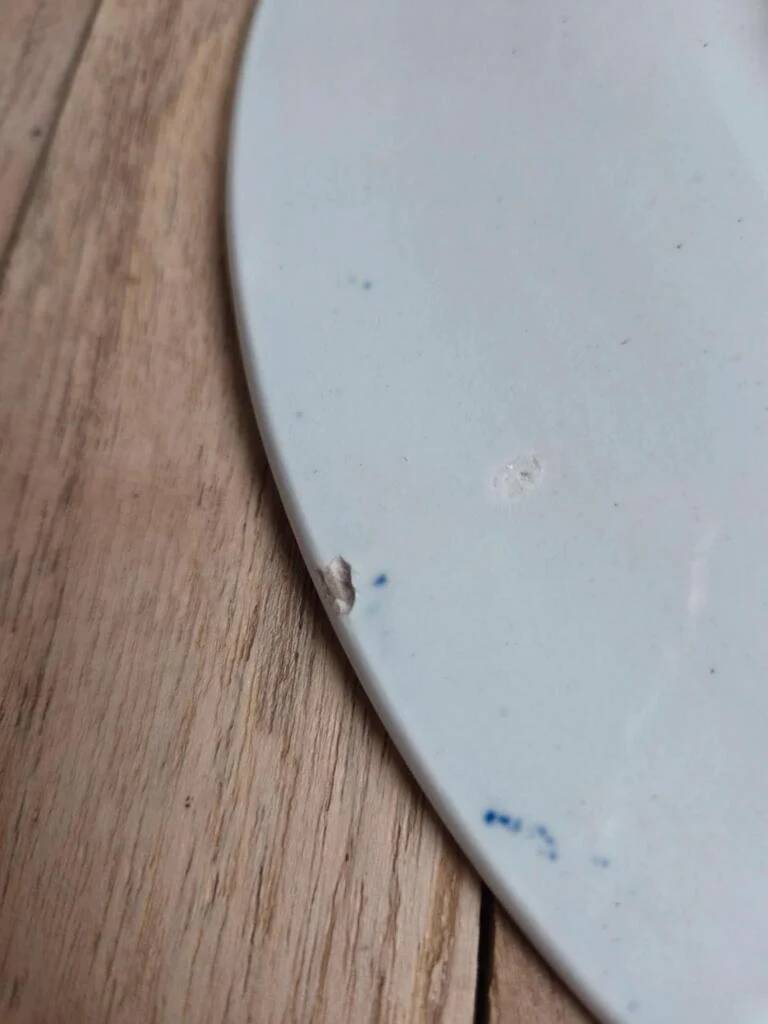 Old flat plate Gien 1860-1871 – blue earthenware decoration – 19th century
