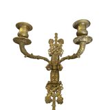 Pair of antique wall sconces in bronze - Louis XVI style / Saying