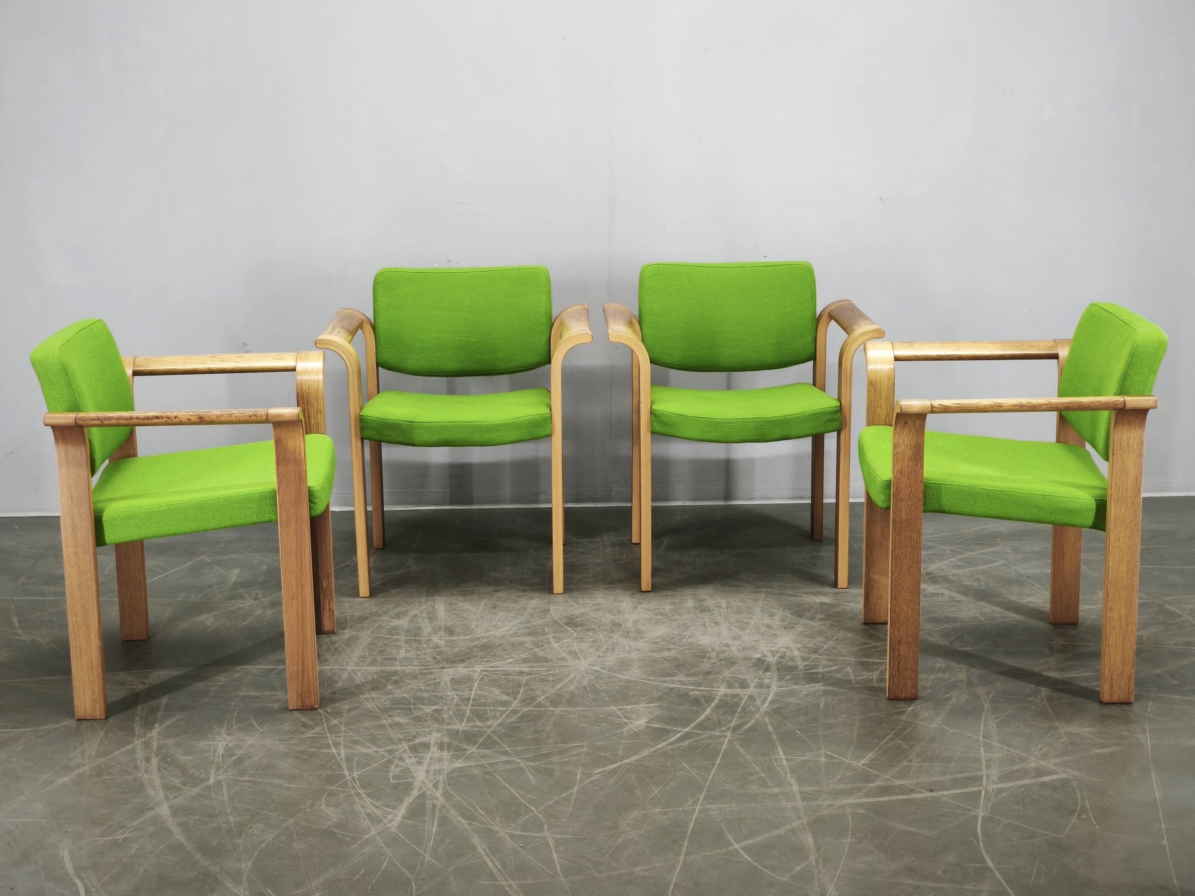 Set of 4 Danish Oak Armchairs by Magnus Olesen, 1960s