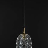 Iron and clear glass pendant by limburg, germany, 1960s.