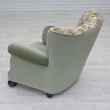 1970s, Danish relax armchair, green furniture velour, original condition.