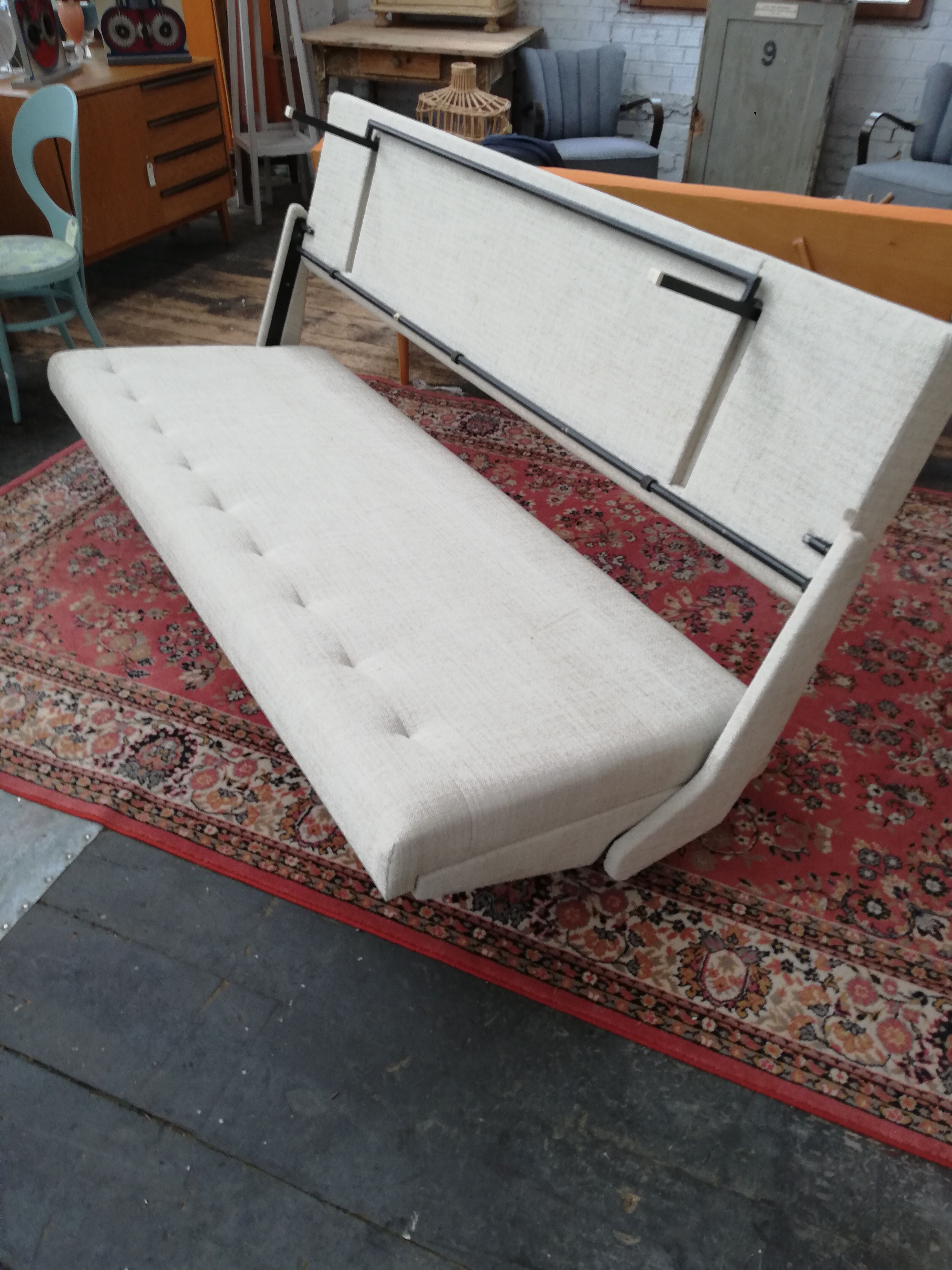 Large vintage convertible sofa bed, 70s, Czechoslovakia