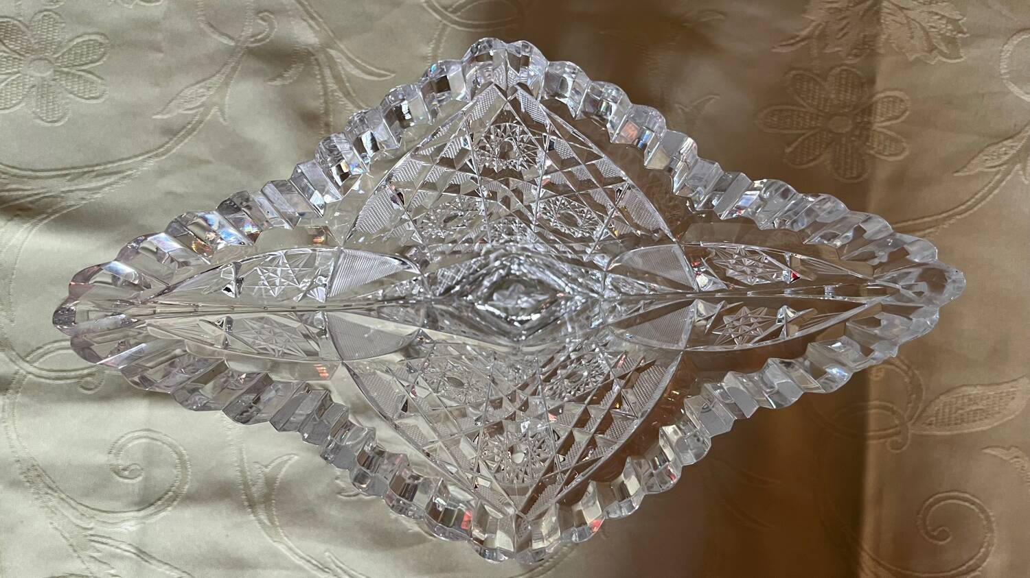 Vintage cut crystal vase