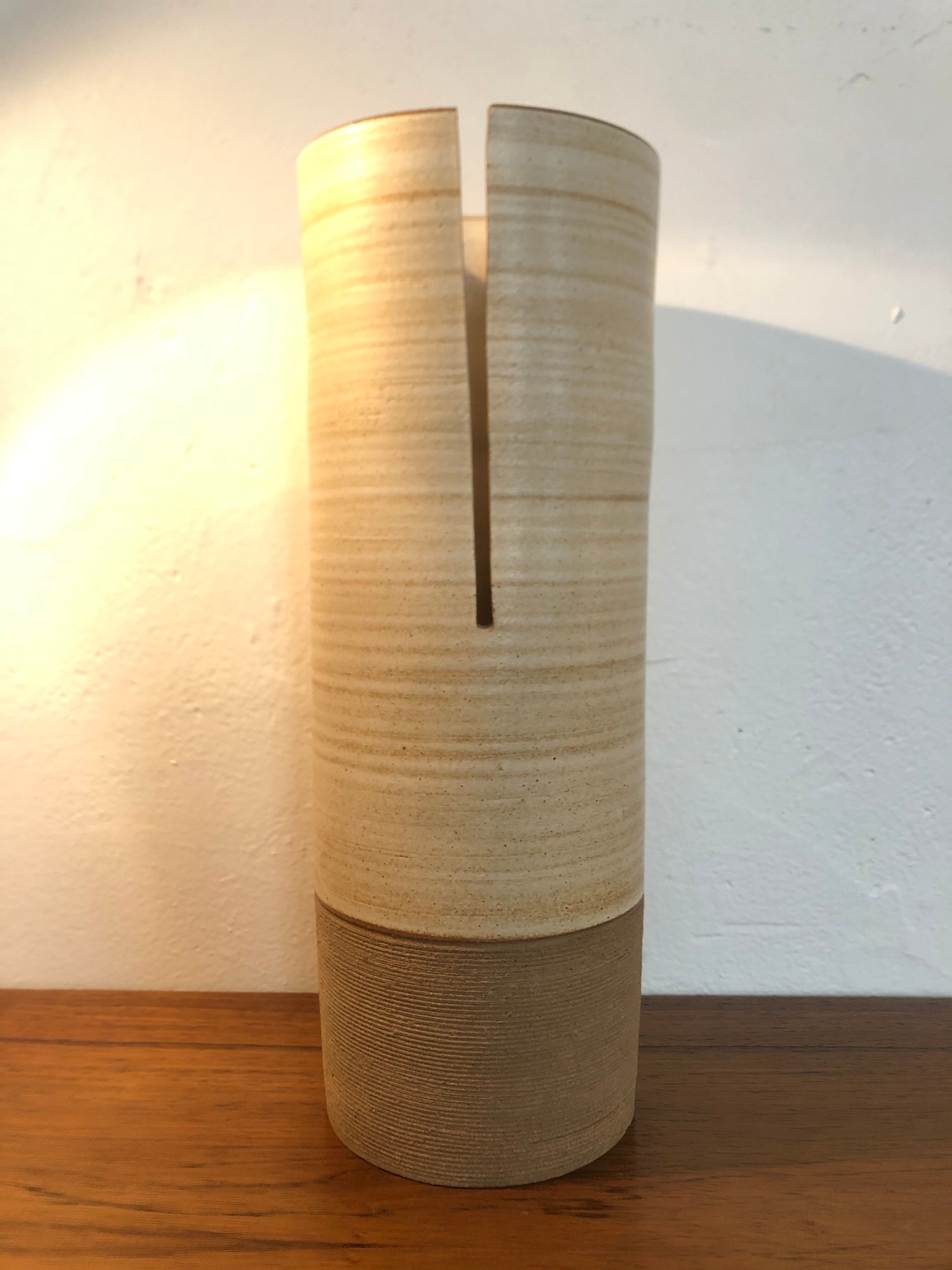 Sandstone roll vase, 80s