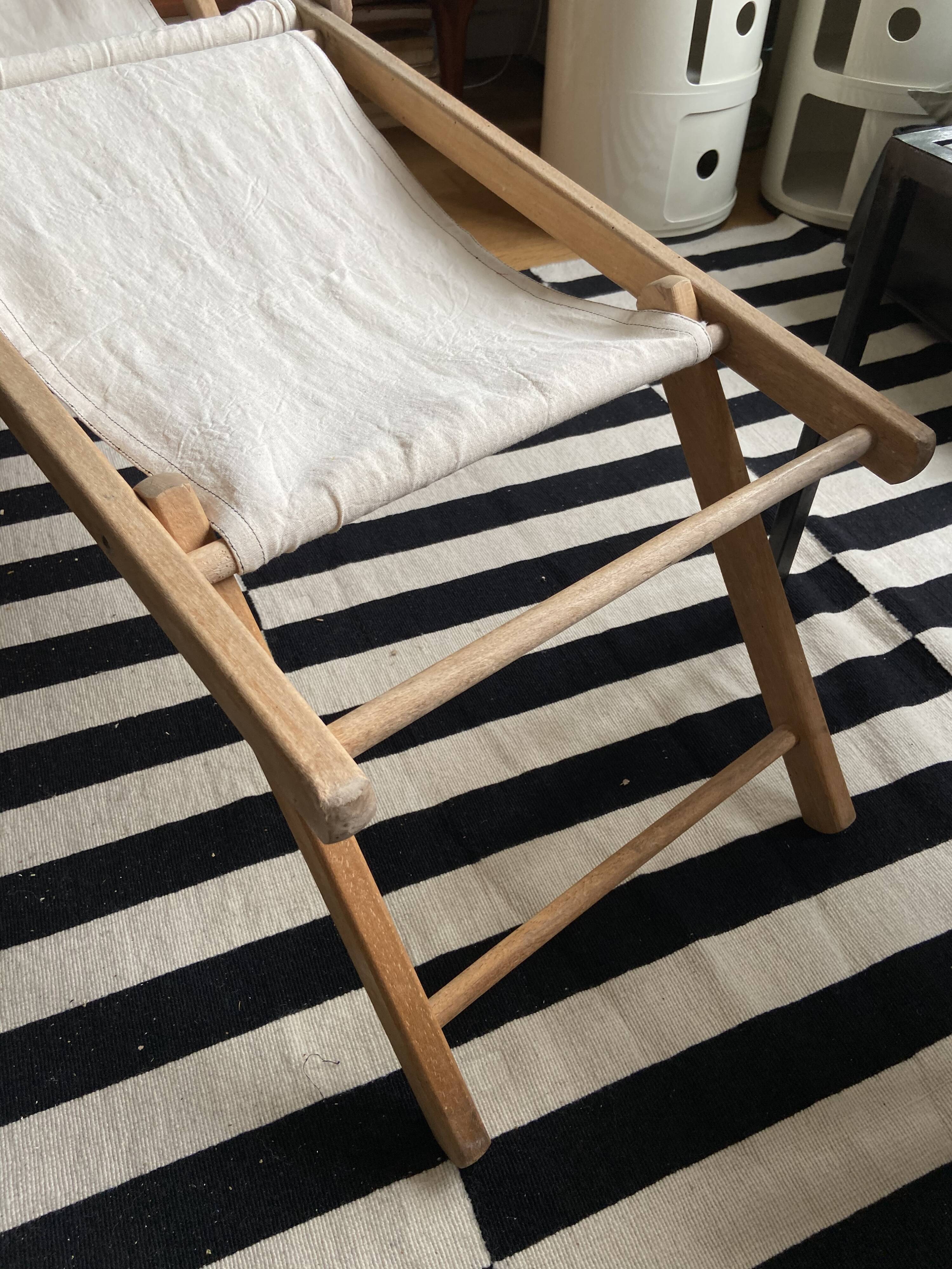 Transat de plage chilienne en bois et coton