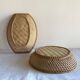 Pair of vintage braided rattan baskets
