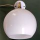 Swan neck wall lamp in gilded brass and opaline globe - mid-20th century
