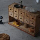 Danish apothecary cabinet in antique pine from the 19th century / Console, 1850–1880s