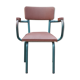 School teacher's chair in imitation leather and tubular metal