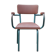 School teacher's chair in imitation leather and tubular metal