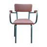 Schoolmaster's chair in imitation leather and tubular metal