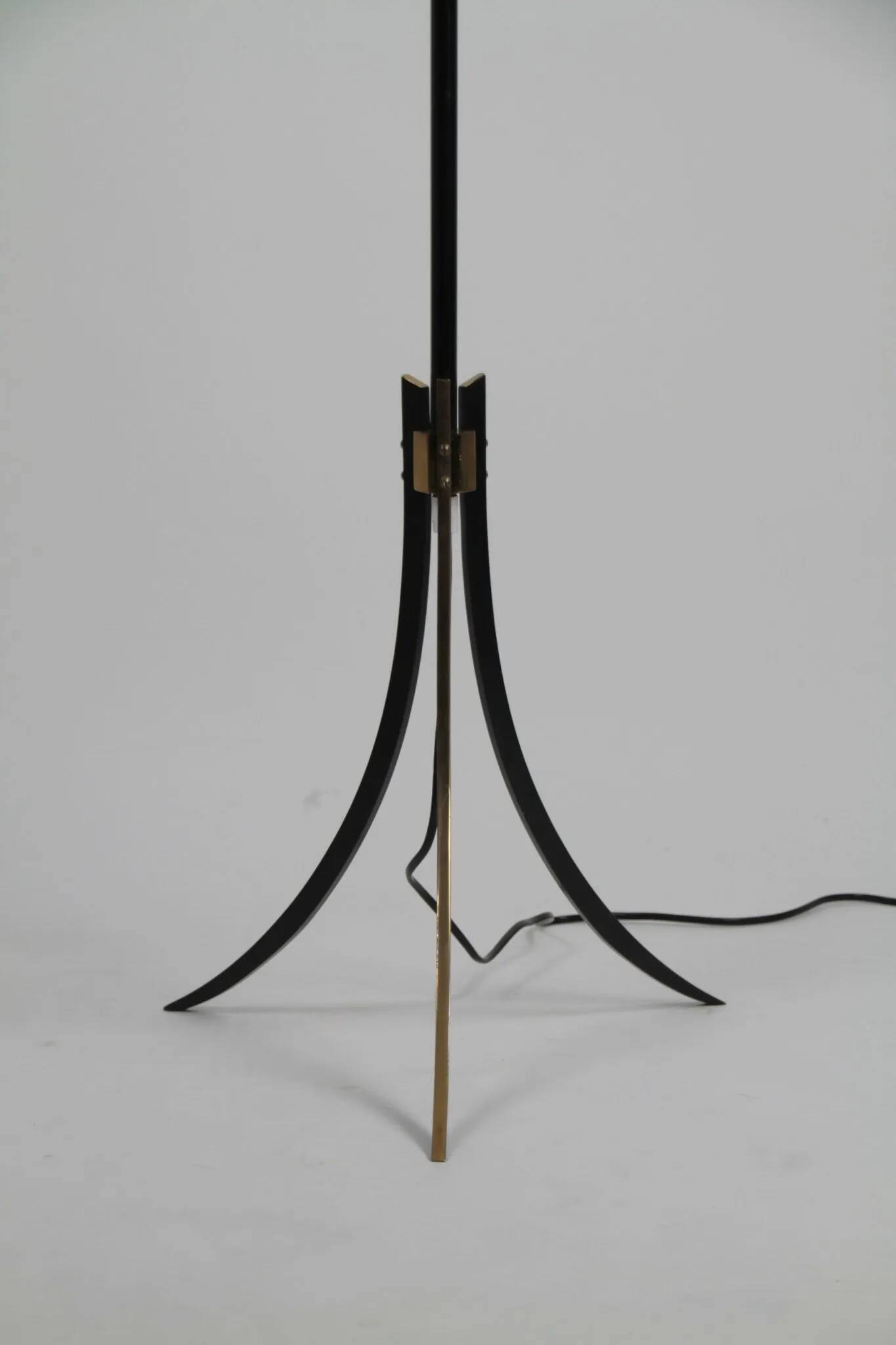 Black and Brass Floor Lamp, Model KT 706 — Konsthantverk Tyringe, Sweden, 1950s