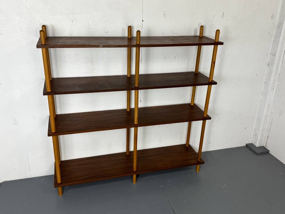 Mid-century modernist teak stick wall cabinet attributed to Willem Lutjens for Gouda Den Boer, 1950s