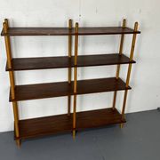 Mid-century modernist teak stick wall cabinet attributed to Willem Lutjens for Gouda Den Boer, 1950s