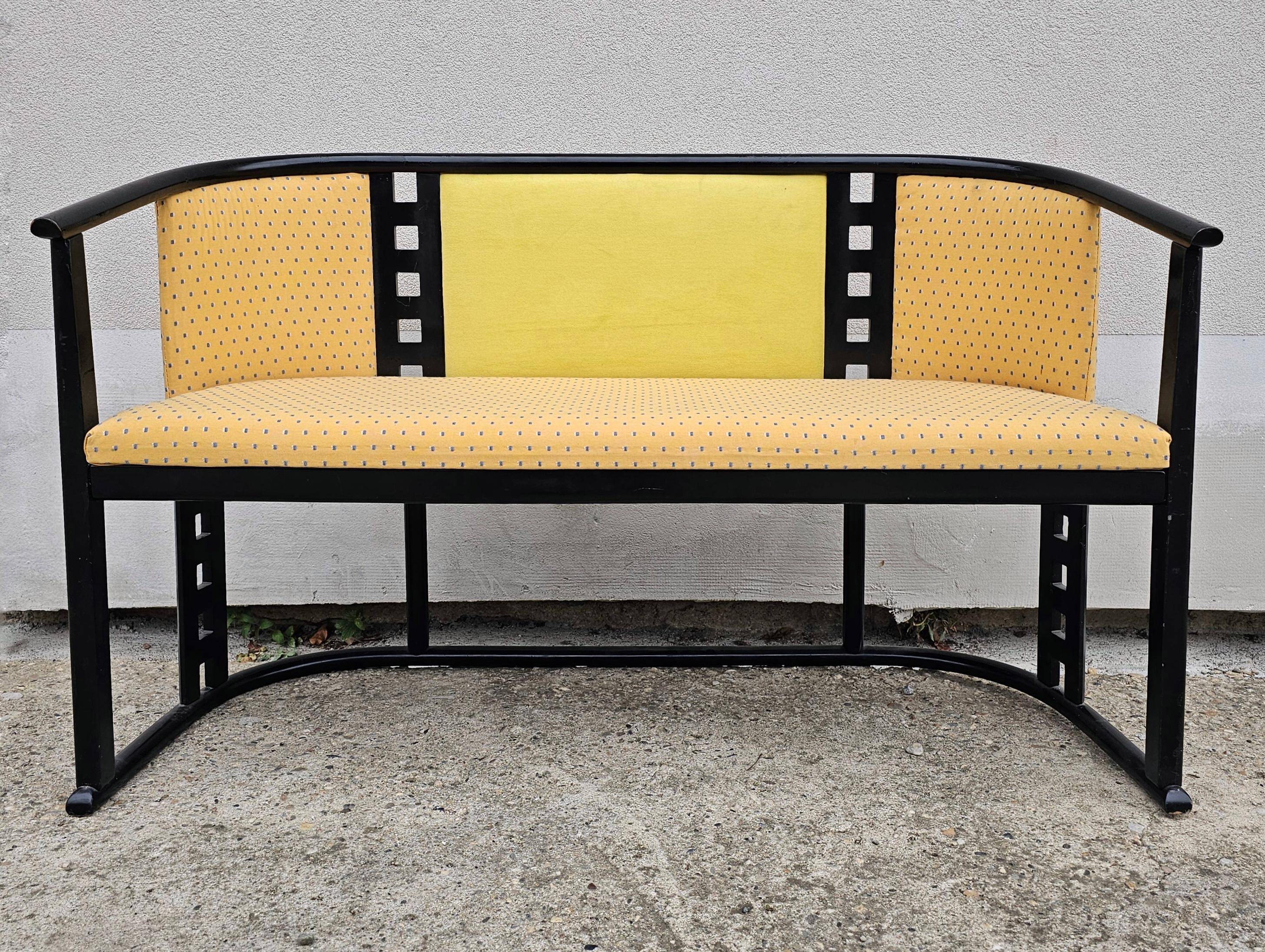 Canapé Jugendstil Josef Hoffmann curved wood beech