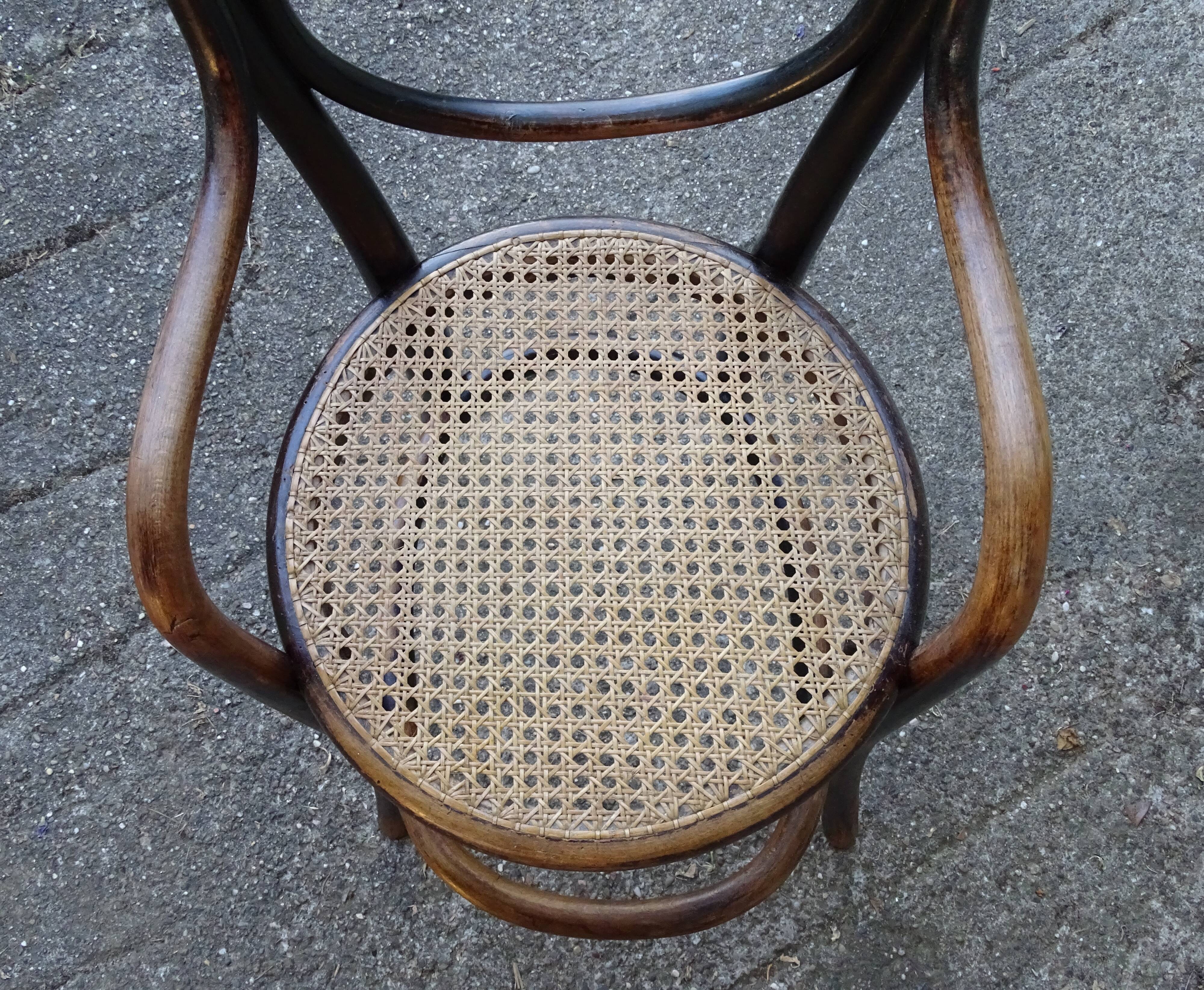 High baby chair, Thonet 1890, bistro, canned