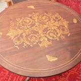 Pedestal table marquetry Charles X