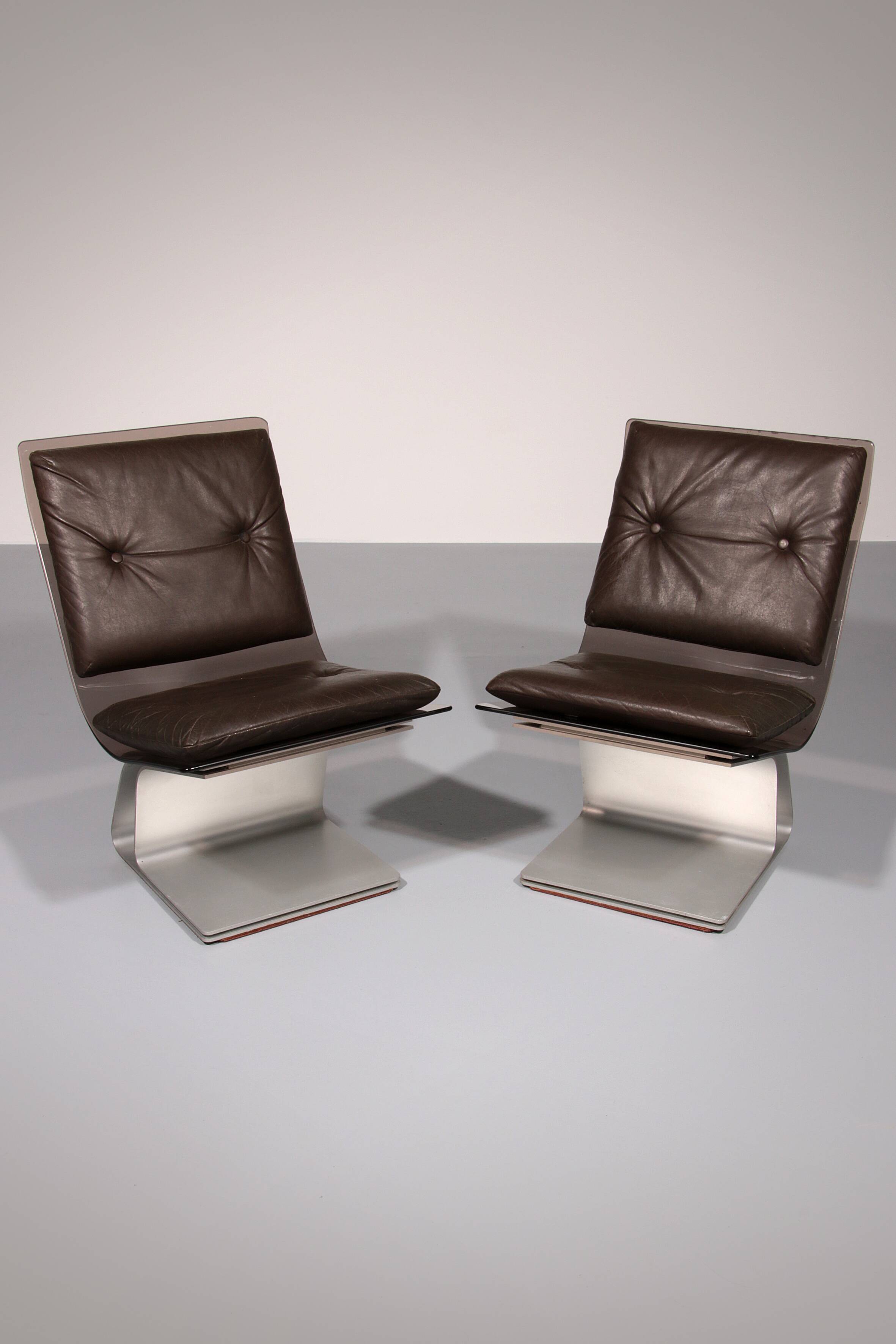 Fauteuils en verre Saint Gobain, Design Maison Jansen, 1965