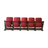 Row of wooden theatre seats