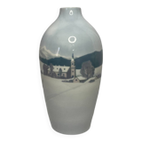 Royal Copenhagen (attributed to) 20th century polychrome porcelain vase