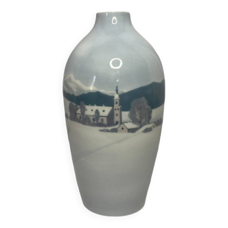 Royal Copenhagen (attributed to) 20th century polychrome porcelain vase