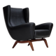 1960s, Danish design by Illum Wikkelsø, armchair, model 110, leather, teak.