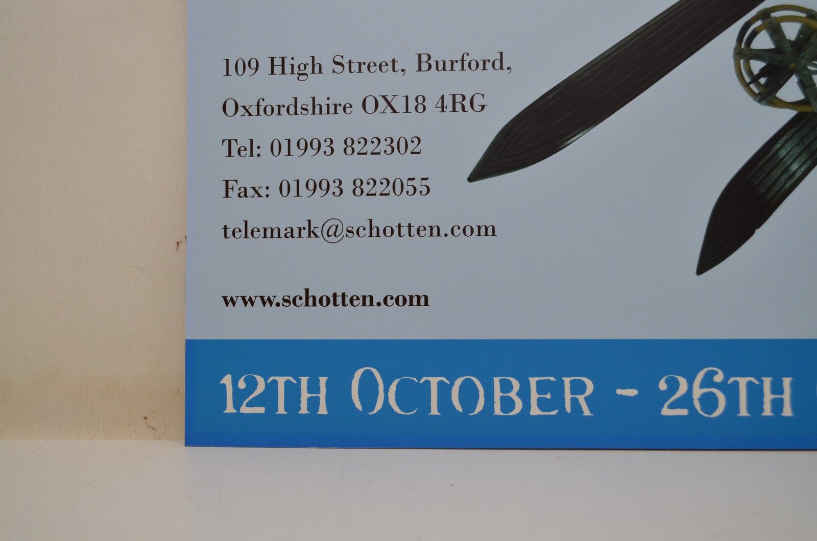 Affiche sur carton "Telemark an  exhibition of winter sport and alpine artefacts"