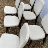 Chaises blanches vintage bois pied