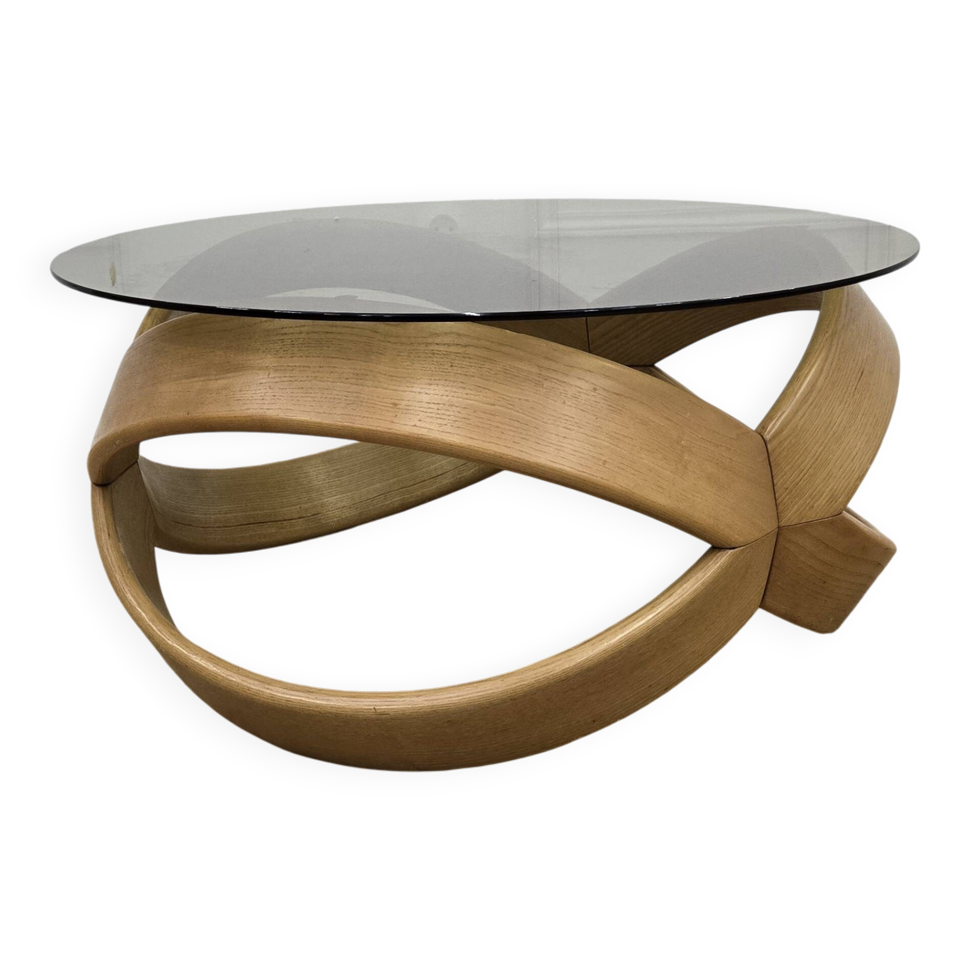 Vintage round wooden coffee table