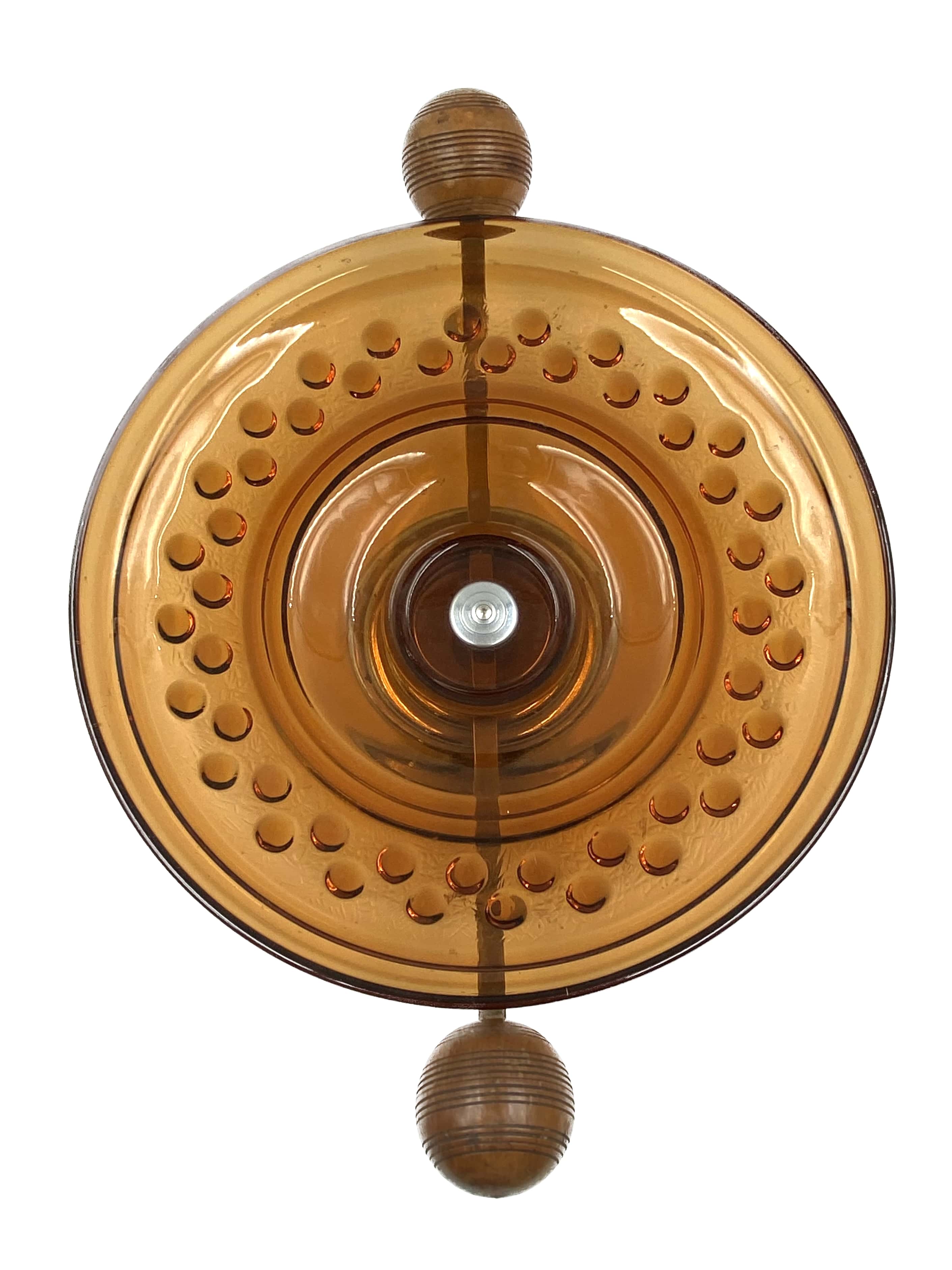 Art Deco large orange glass centerpiece / vide-poche, Italy 1940s