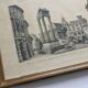Framed lithograph reproduction drawing ruins of Rome by Antonio Carbonati vintage